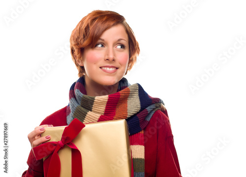 Pretty Girl with Gift Looki...