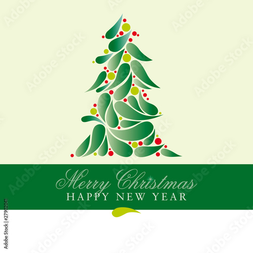 tarjeta de navidad con abeto