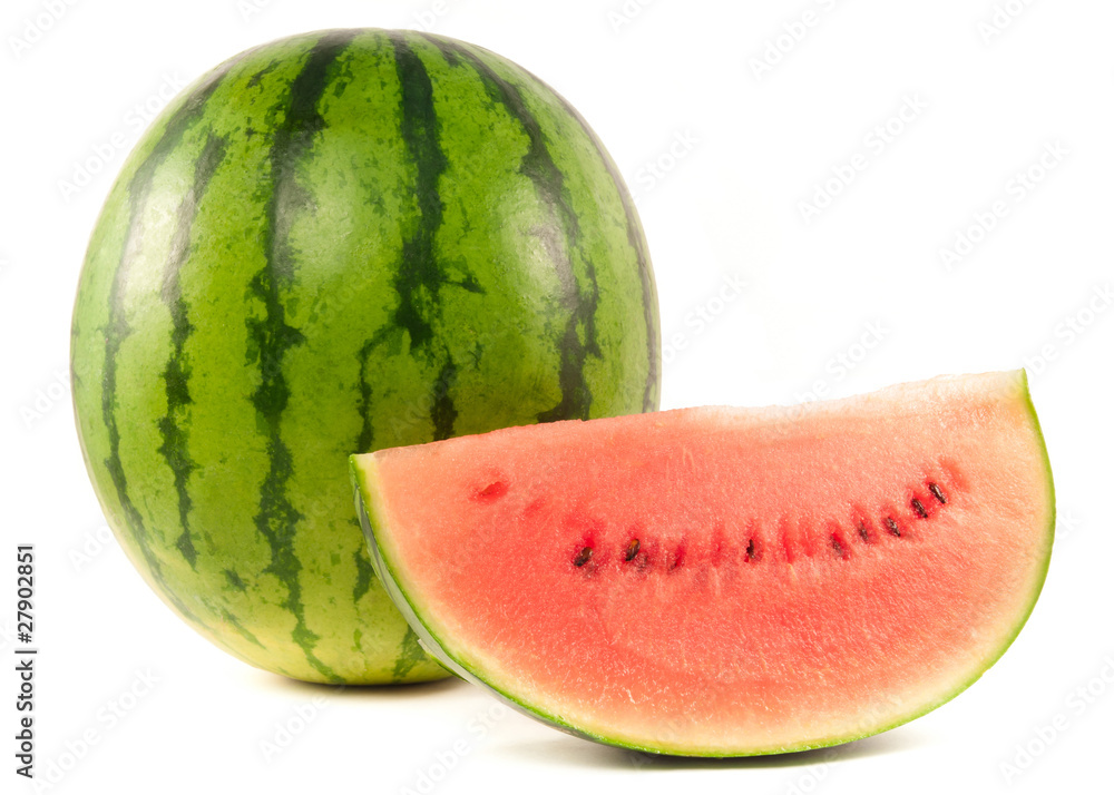 Organic watermelon on white background Organic watermelon on white background