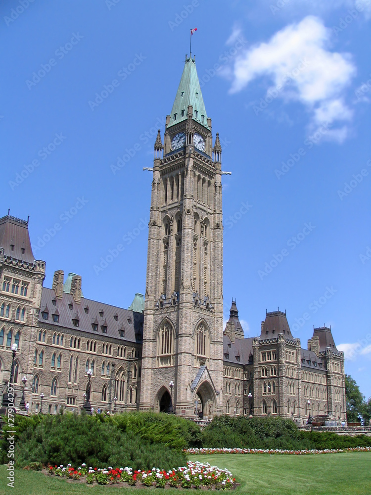 Canadian Parliament and flowers, Ottawa