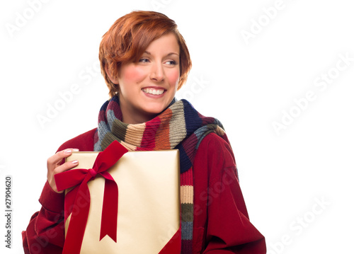 Pretty Girl with Gift Looki...