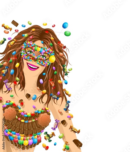 Maschera di Caramelle-Candies Carnival Mask-2-Vector