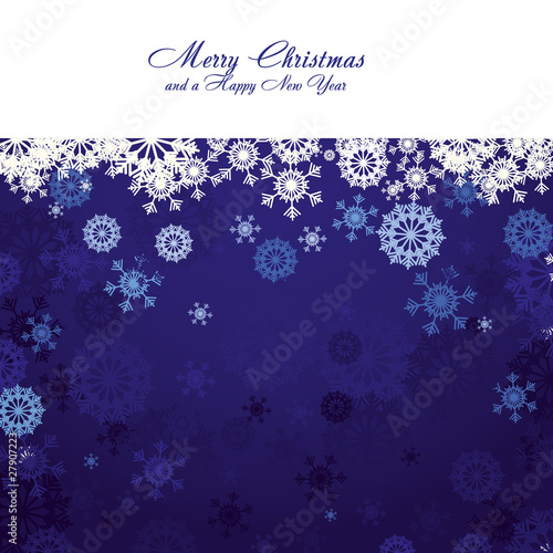 Blue christmas background with snowflakes  vector