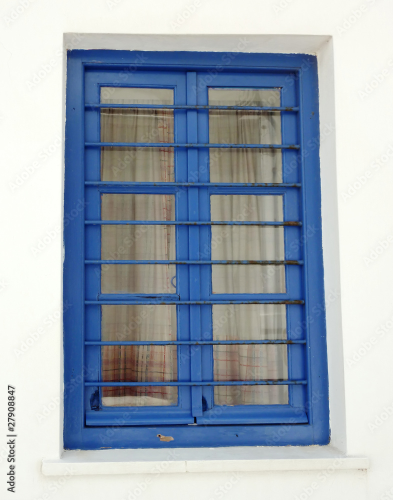 traditional island  blue window