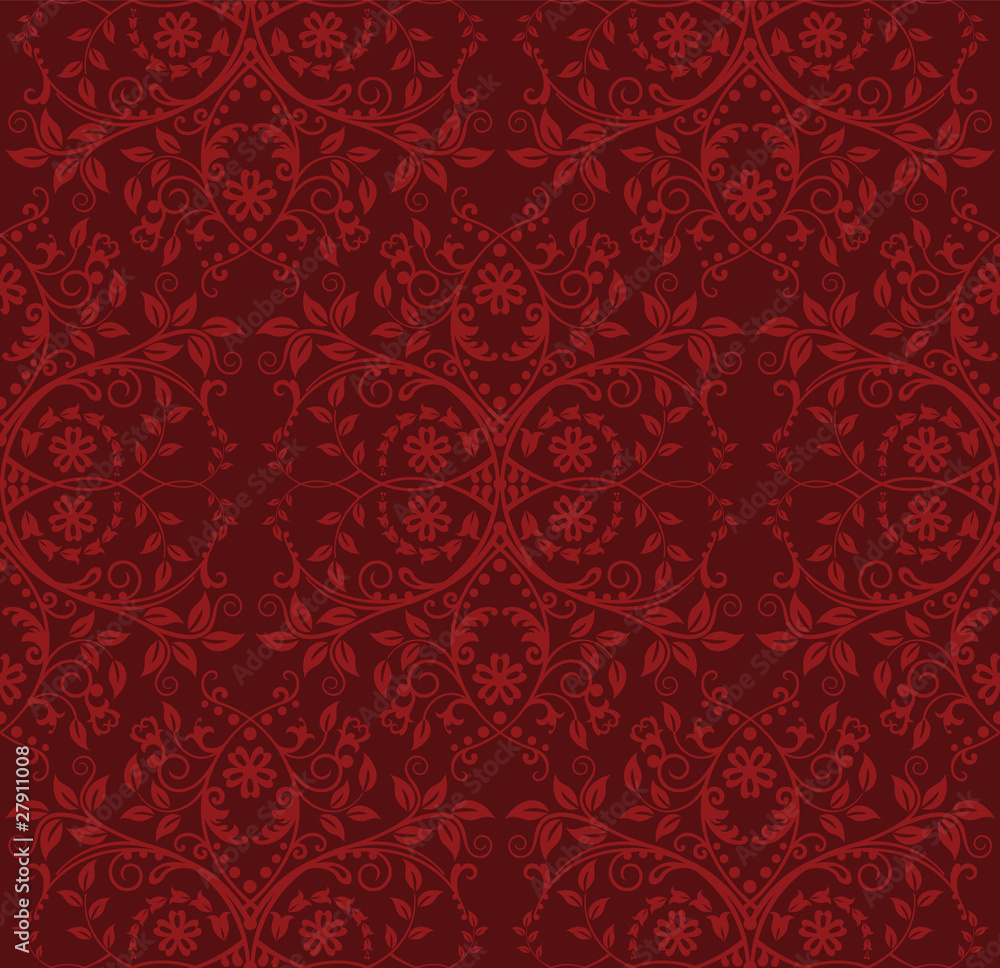 Seamless red floral wallpaper Seamless red floral wallpaper