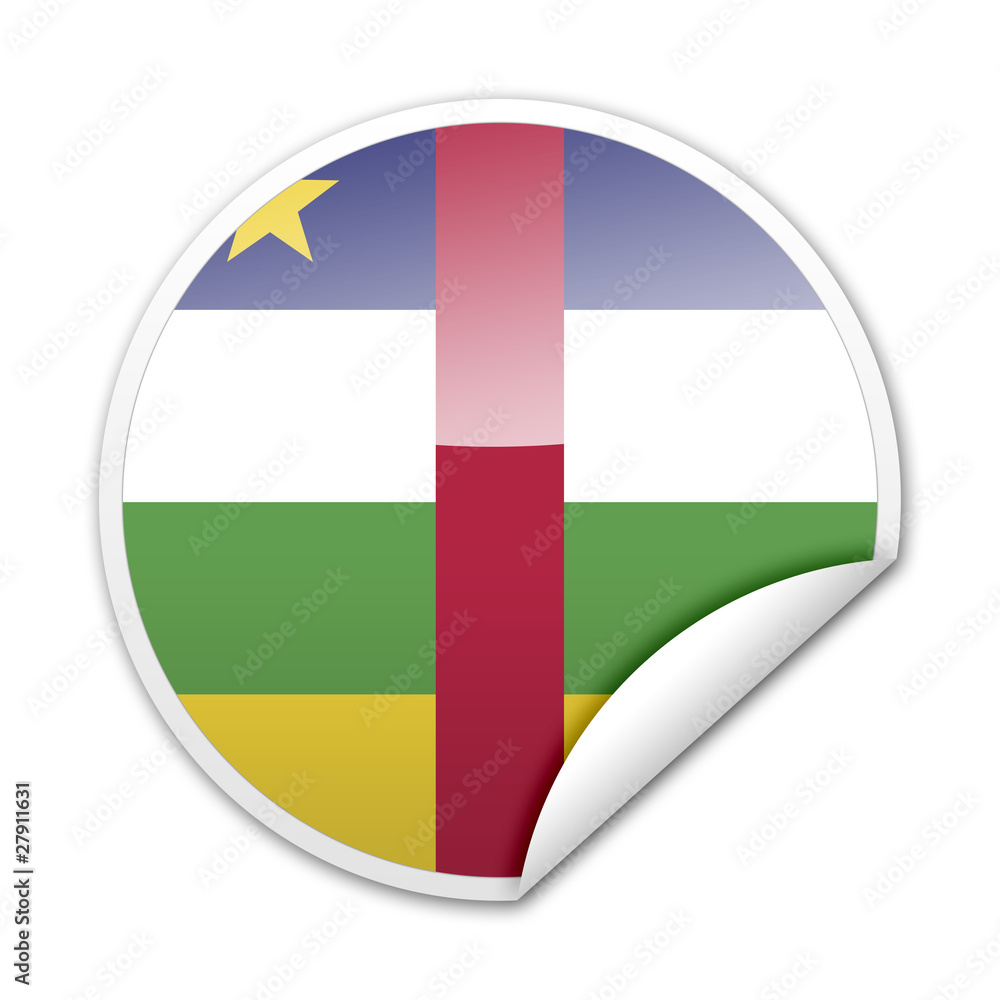 Pegatina bandera Republica Centroafricana con reborde Pegatina bandera Republica Centroafricana con reborde