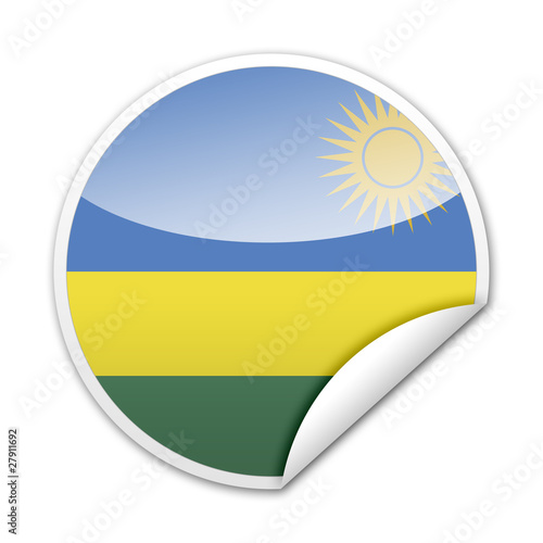 Free Download Pegatina bandera Ruanda con reborde - GFXLoad