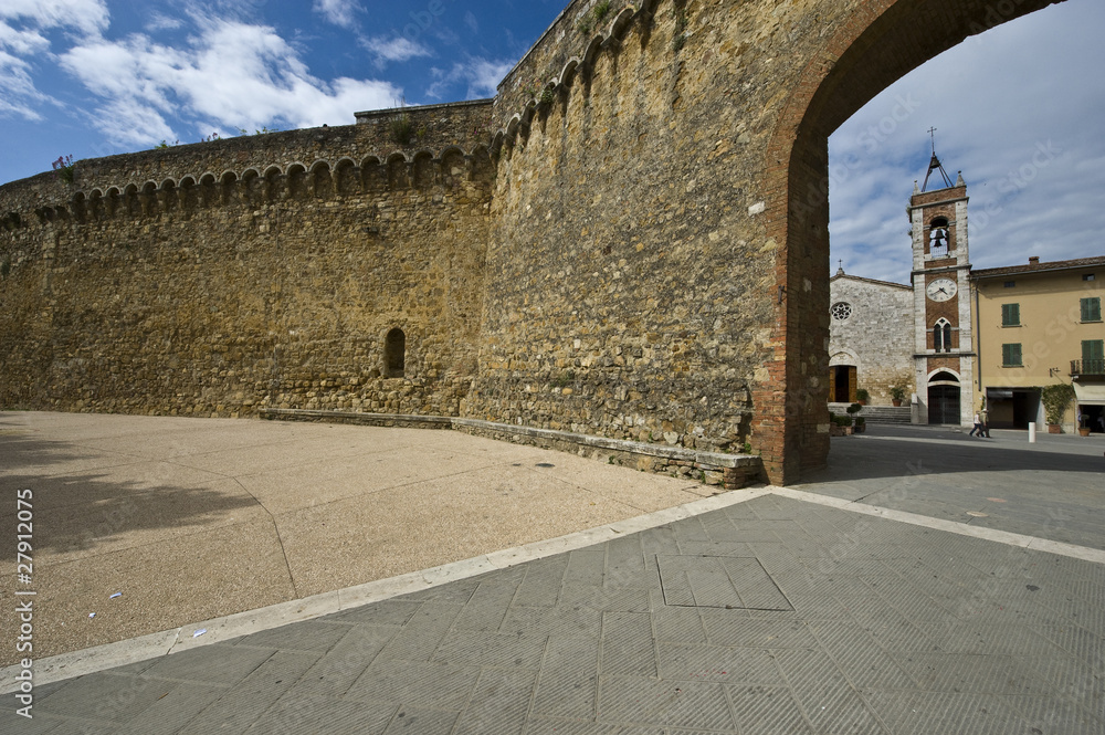 Obraz premium toscana san quirico d'orcia le mura medioevali