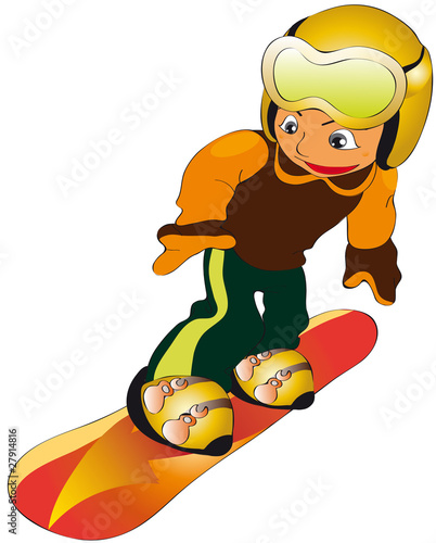 Obraz na płótnie dziecko snowbord w salonie