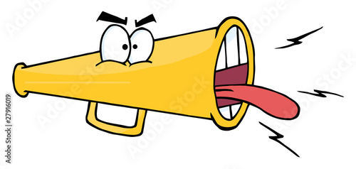 Megaphone Cartoon Character Screaming