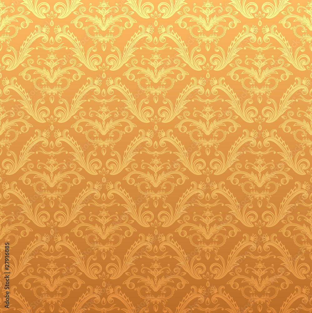 Seamless golden old-fashioned pattern