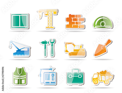 building and construction icons - vector icon set