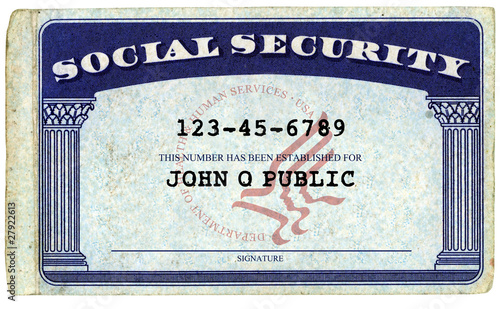 Generic American Social Security Card