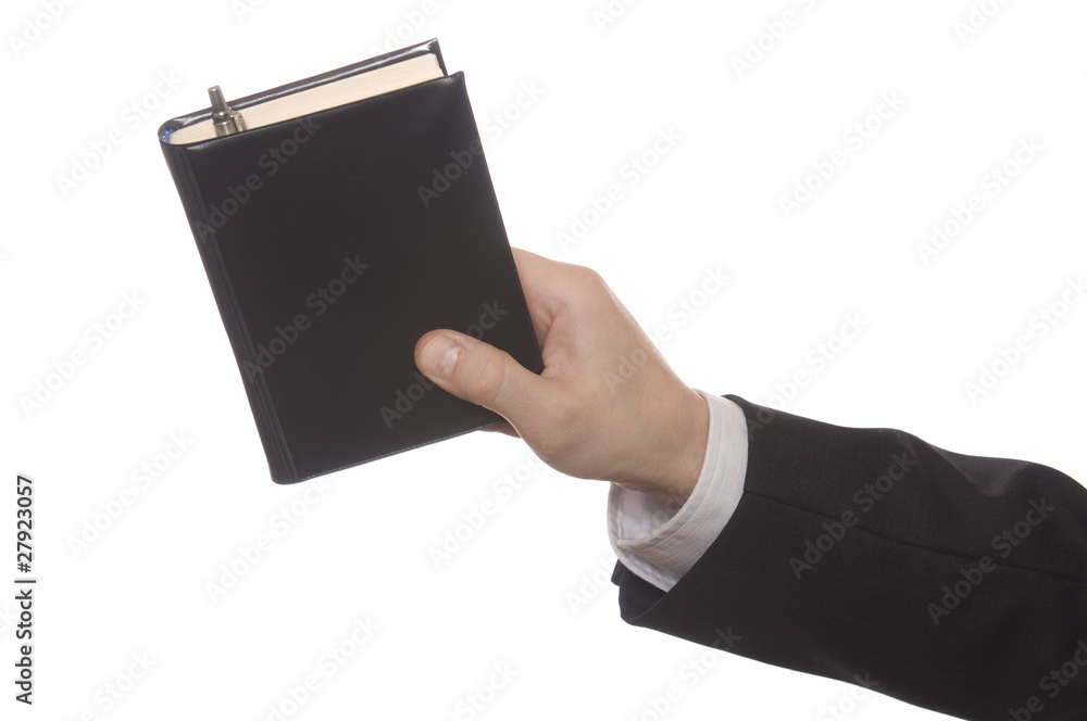 well shaped business man hand with an orgonaizer with a pen isol well shaped business man hand with an orgonaizer with a pen isol