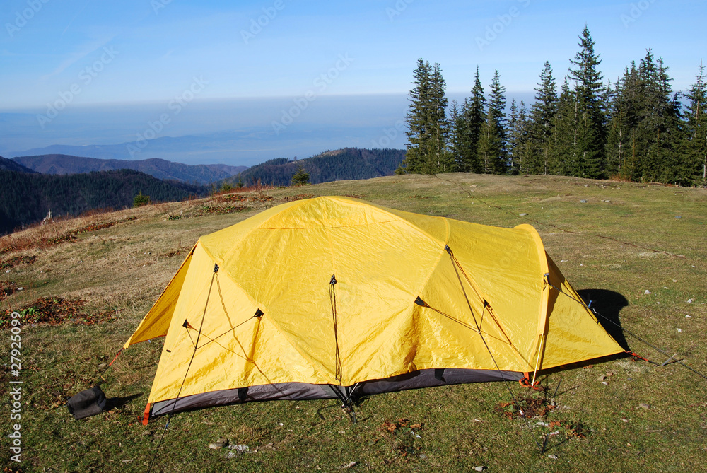 Yellow tent camp