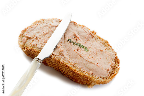 slice bread with paté-fetta di pane con paté