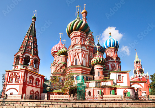Bilde på lerret Cupola of Saint Basil Cathedral on Red square Moscow Russia