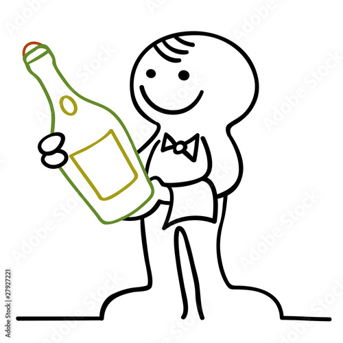 figur mit geschlossenem champagner