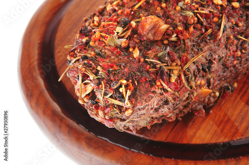 grilled meat in spices