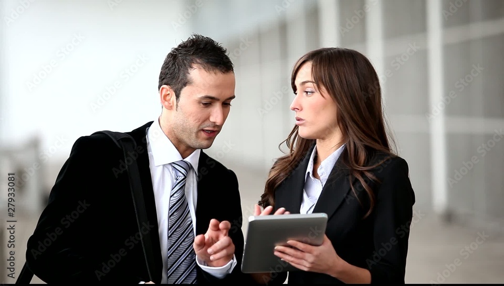 Business people meeting outside Business people meeting outside