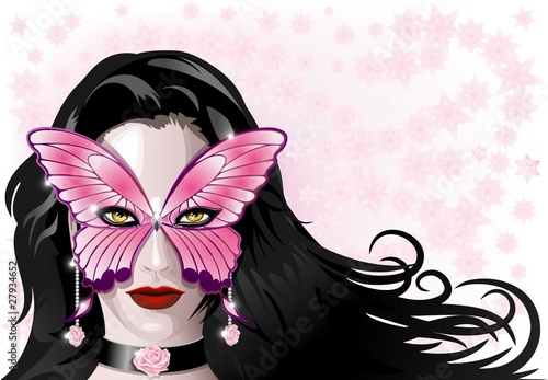 Maschera Carnevale Farfalla-Butterfly Carnival Mask-Vector