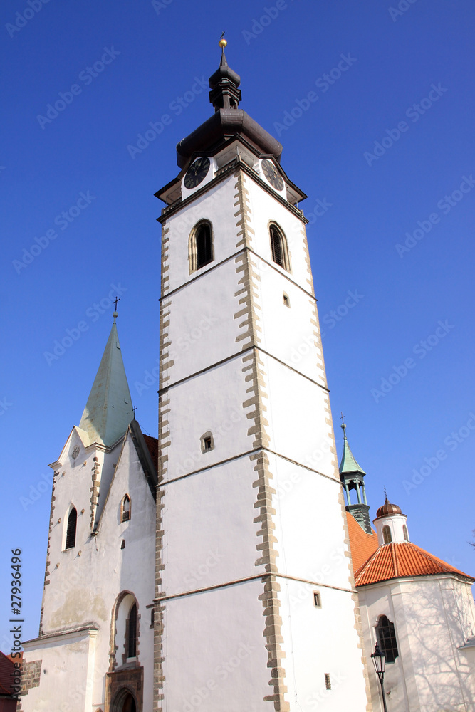 Gothic deanery Church in town Pisek, Czech Republic