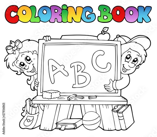 Coloring book with school images 2