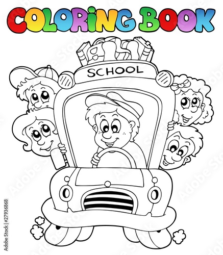 Coloring book with school images 3