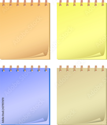 collection color notepads.