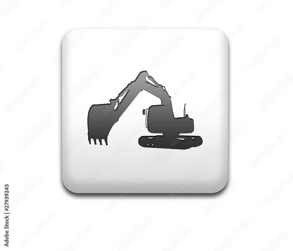 Boton cuadrado blanco pala excavadora Boton cuadrado blanco pala excavadora