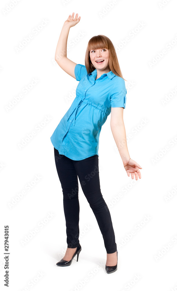 The girl surprised with pleasure The girl surprised with pleasure