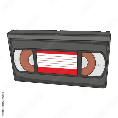 fully editable vector illustration of isolated video cassette