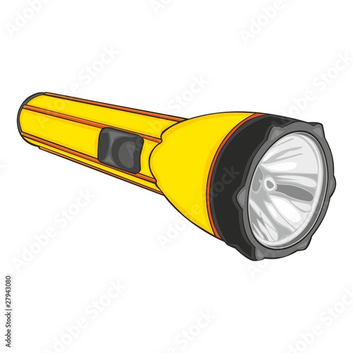 fully editable vector illustration of isolated flashlight