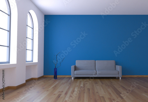 3D Wohnung Rendering blau
