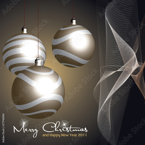 christmas background with baubles