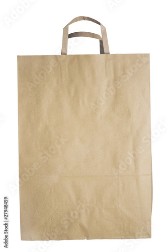 Shopping bag made from recycled paper.