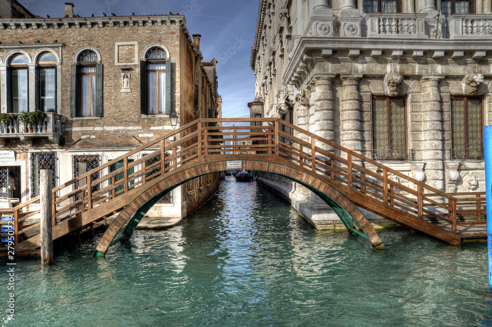 Wooden Bridge, Venice, Italy.