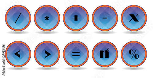 set blue siymbol icons