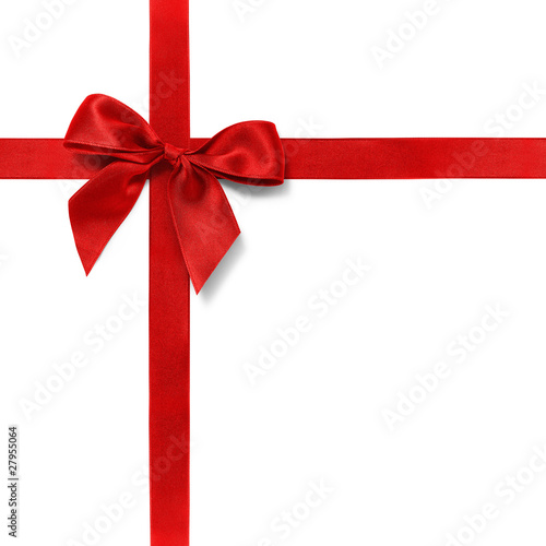 Noeud rouge et ruban décalé