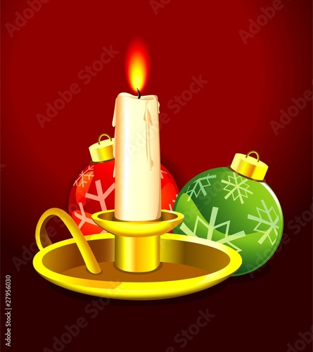 Christmas Candles Lights And Balls
