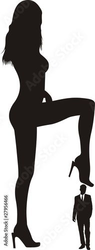 businessman under a female heel