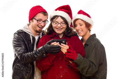 Three Friends Enjoying A Ce...