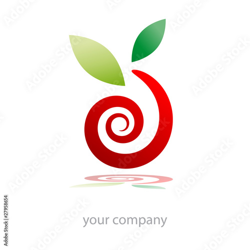 Logo snail, organic food  (vector) photo