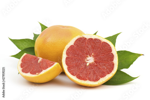red grapefruit isolated on white