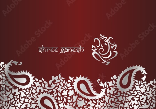 Ganesha, traditional Hindu wedding card, royal Rajasthan, India	