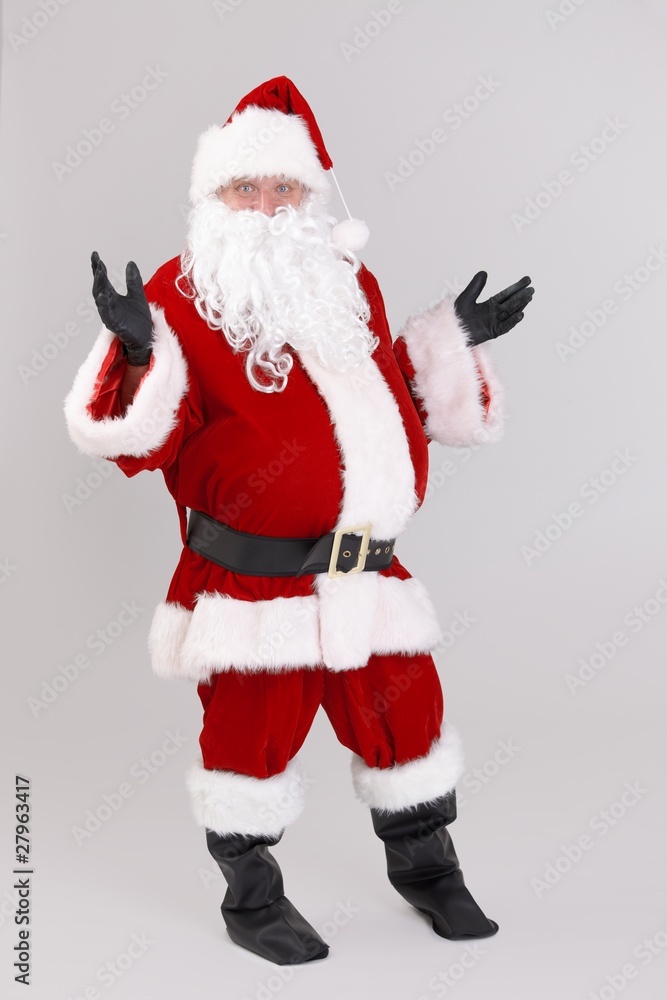Full size portrait of surprised Santa Claus Full size portrait of surprised Santa Claus