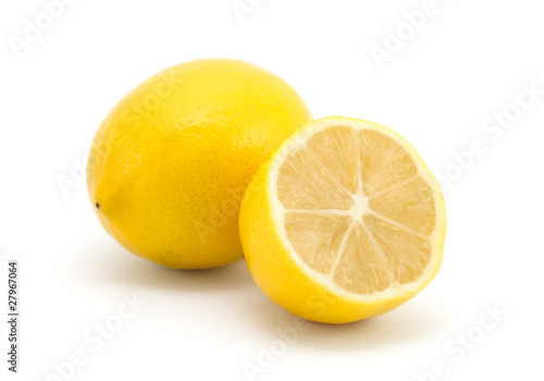 Lemons on white background