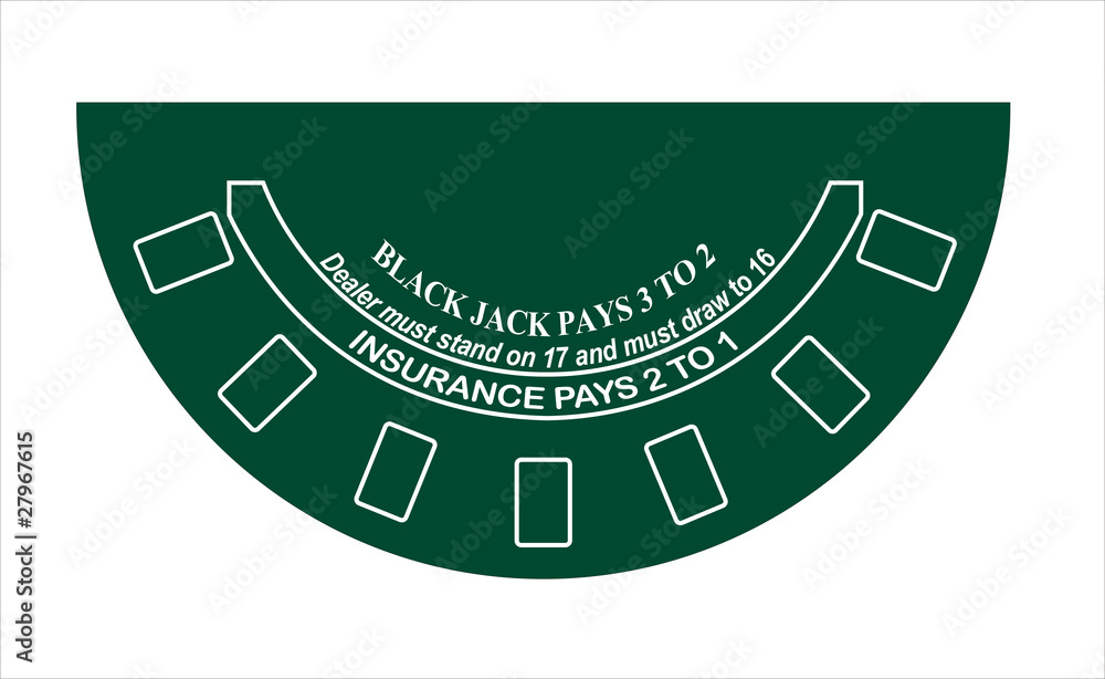 Naklejka premium black jack table layout