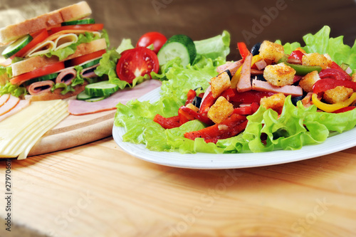sandwich and  salad