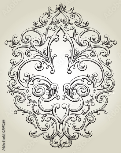 Fancy Fleur De Lis Frame